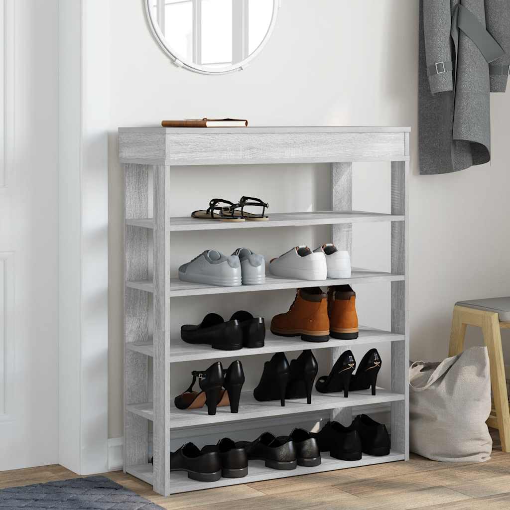 vidaXL Półka na buty, szary dąb sonoma, 80x30x98 cm