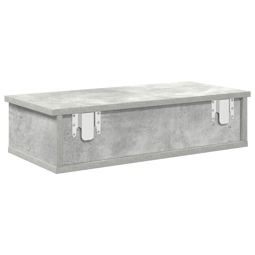 vidaXL Półka ścienna z szufladami, szarość betonu, 60x28x15 cm
