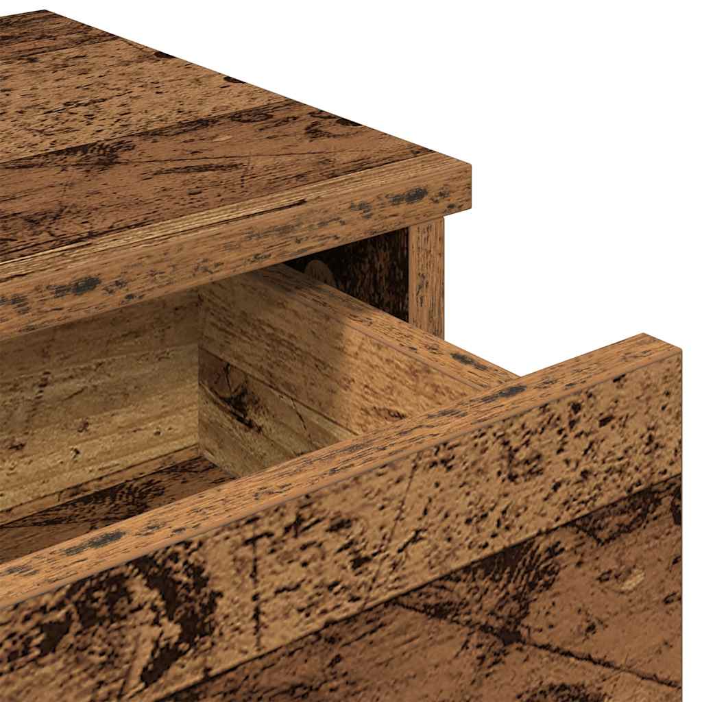 vidaXL Półka ścienna z szufladami, stare drewno, 60x28x15 cm