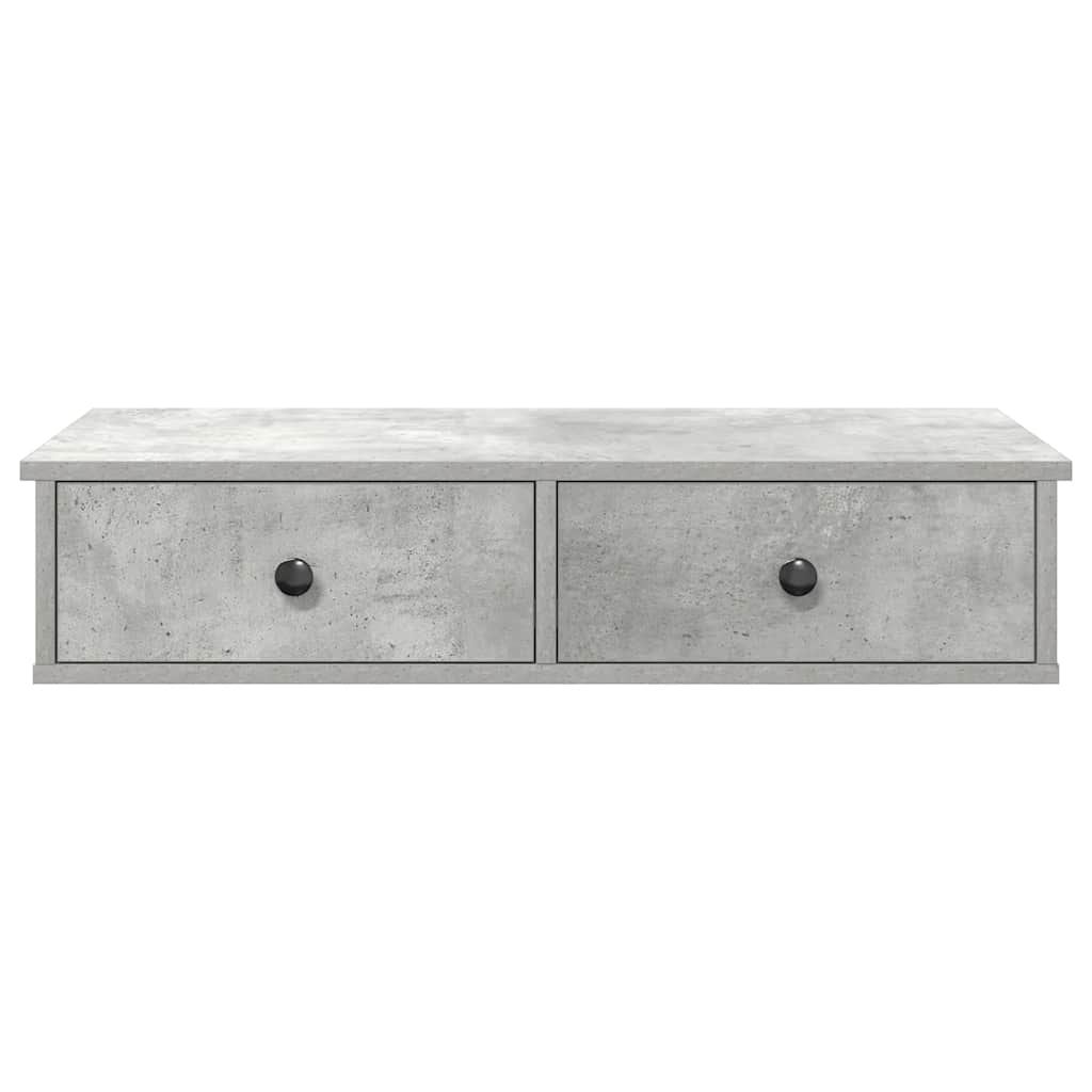 vidaXL Półka ścienna z szufladami, szarość betonu 80x31x17 cm