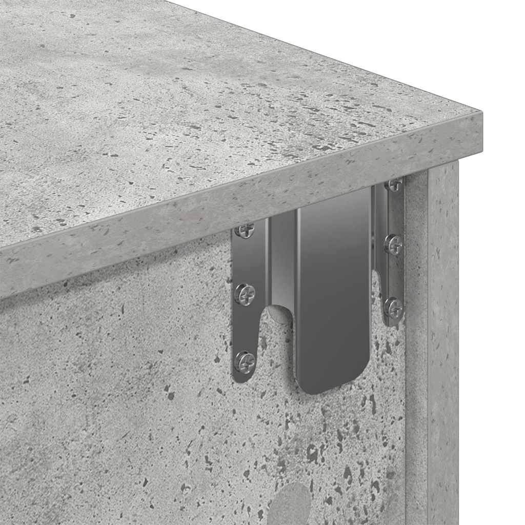 vidaXL Półka ścienna z szufladami, szarość betonu 80x31x17 cm