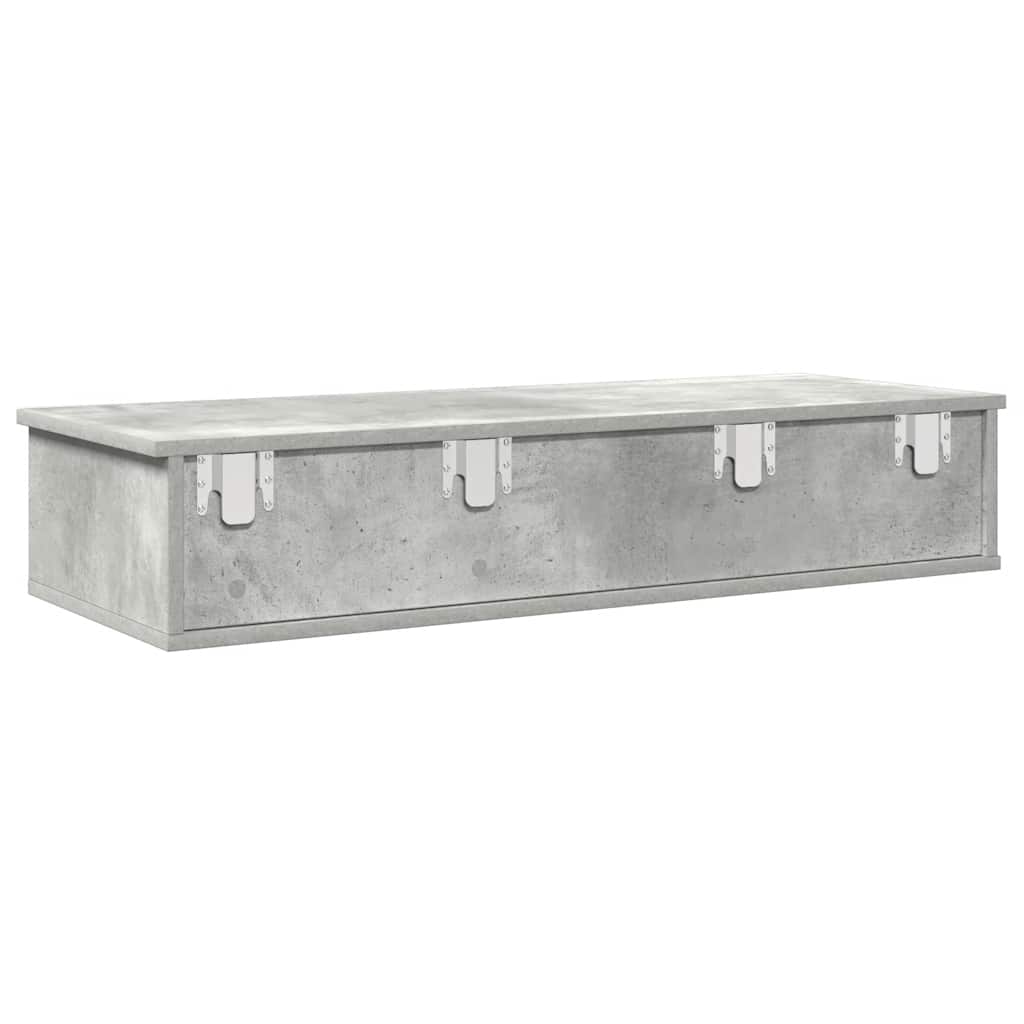 vidaXL Półka ścienna z szufladami, szarość betonu 100x37,5x19 cm