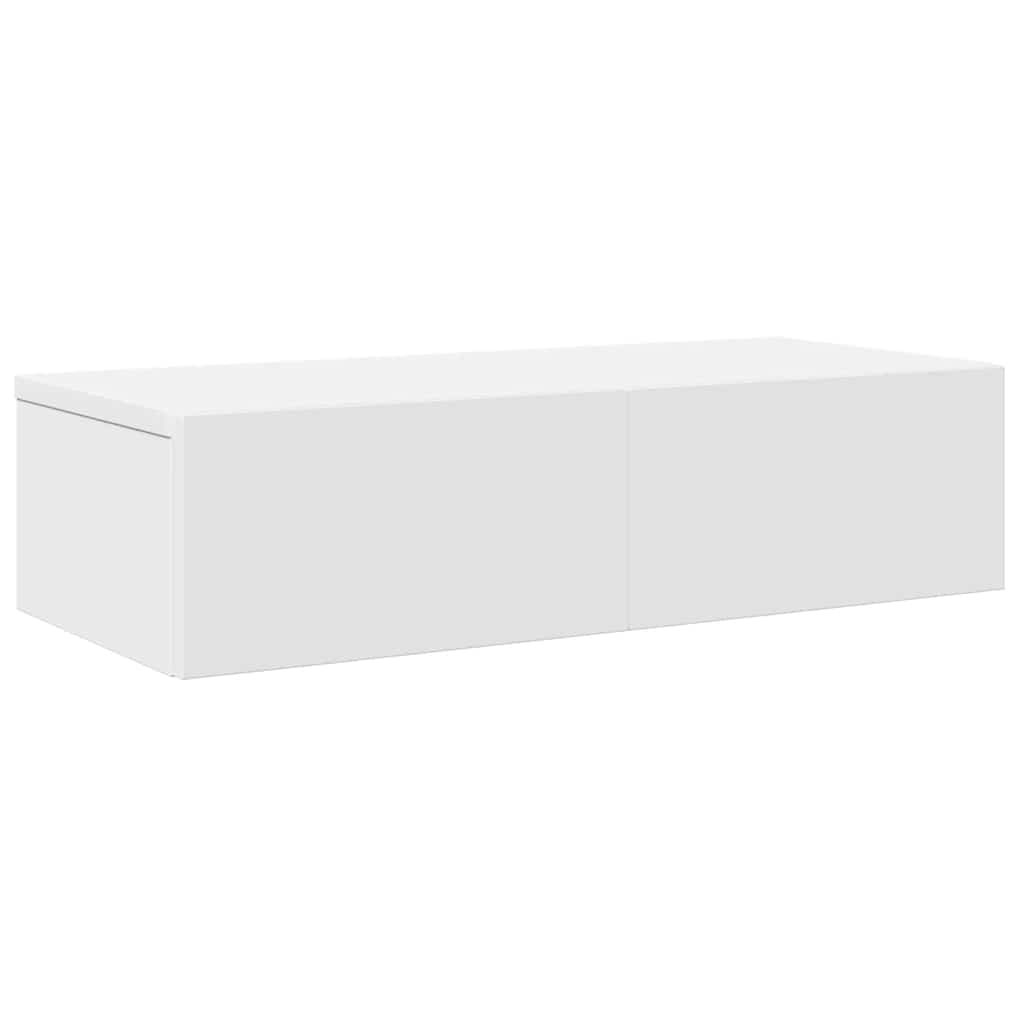 vidaXL Półka ścienna z szufladami, biała, 60x26,5x15 cm