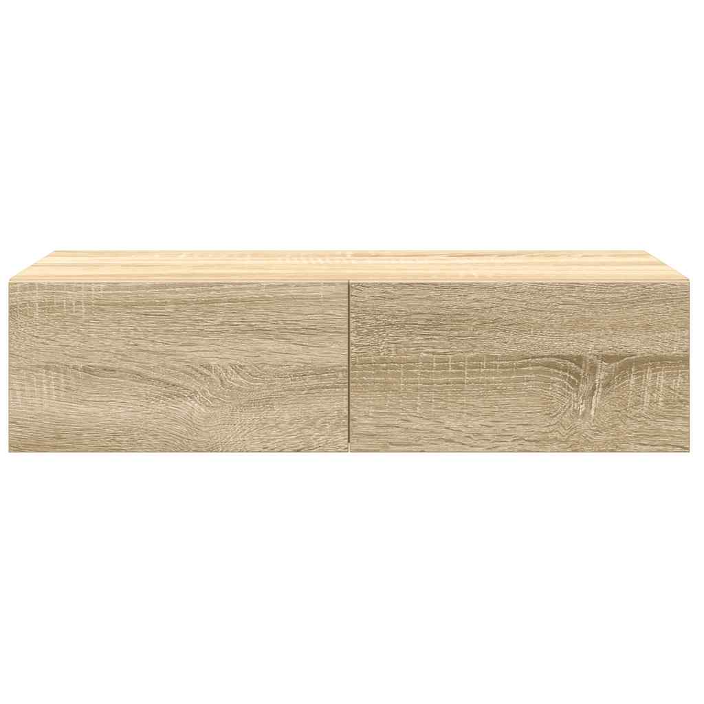 vidaXL Półka ścienna z szufladami, dąb sonoma, 60x26,5x15 cm