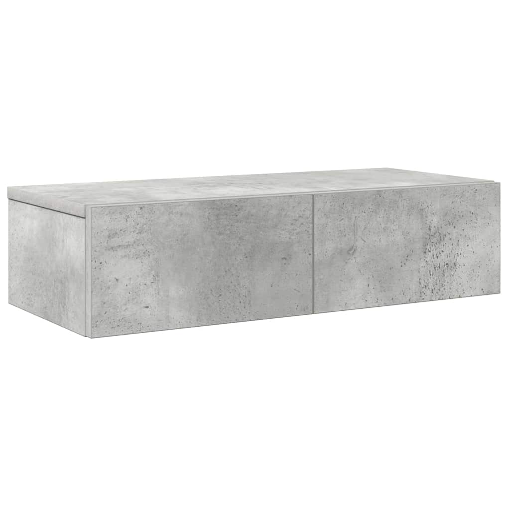vidaXL Półka ścienna z szufladami, szarość betonu, 60x26,5x15 cm