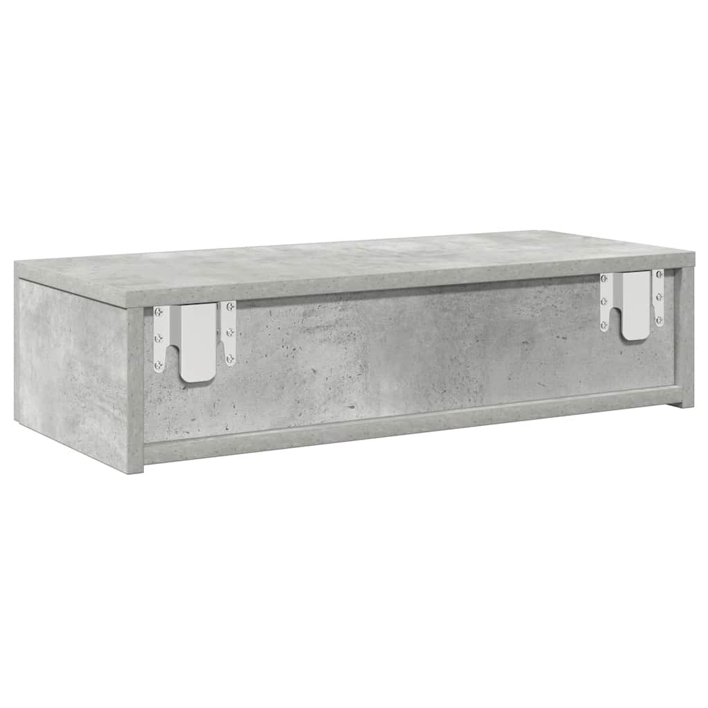 vidaXL Półka ścienna z szufladami, szarość betonu, 60x26,5x15 cm