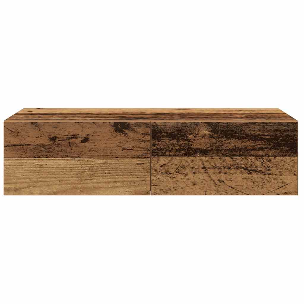 vidaXL Półka ścienna z szufladami, stare drewno, 60x26,5x15 cm
