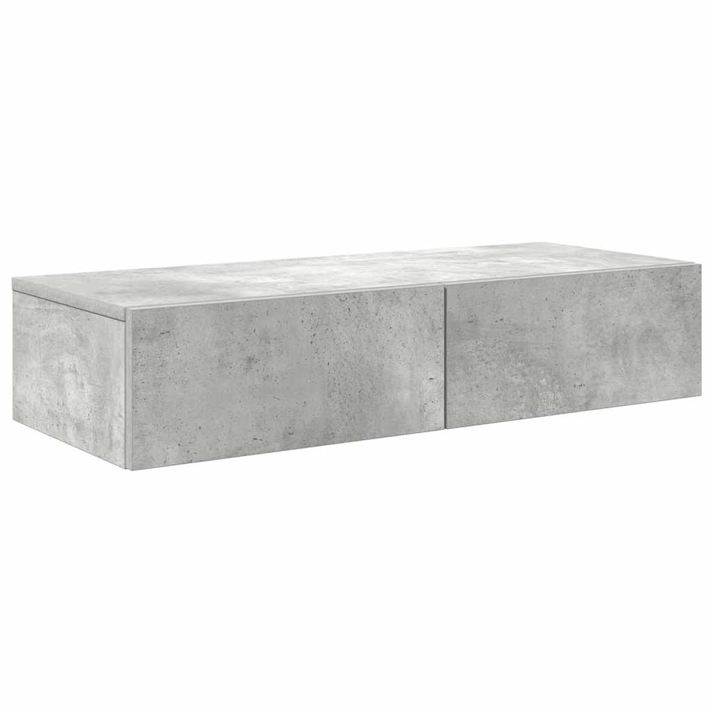 vidaXL Półka ścienna z szufladami, szarość betonu 80x33x17 cm