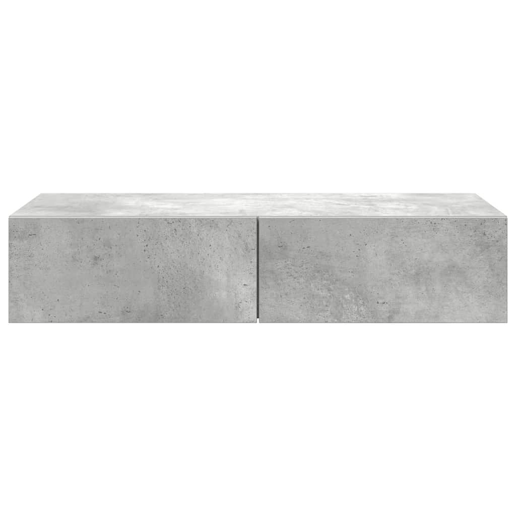 vidaXL Półka ścienna z szufladami, szarość betonu 80x33x17 cm