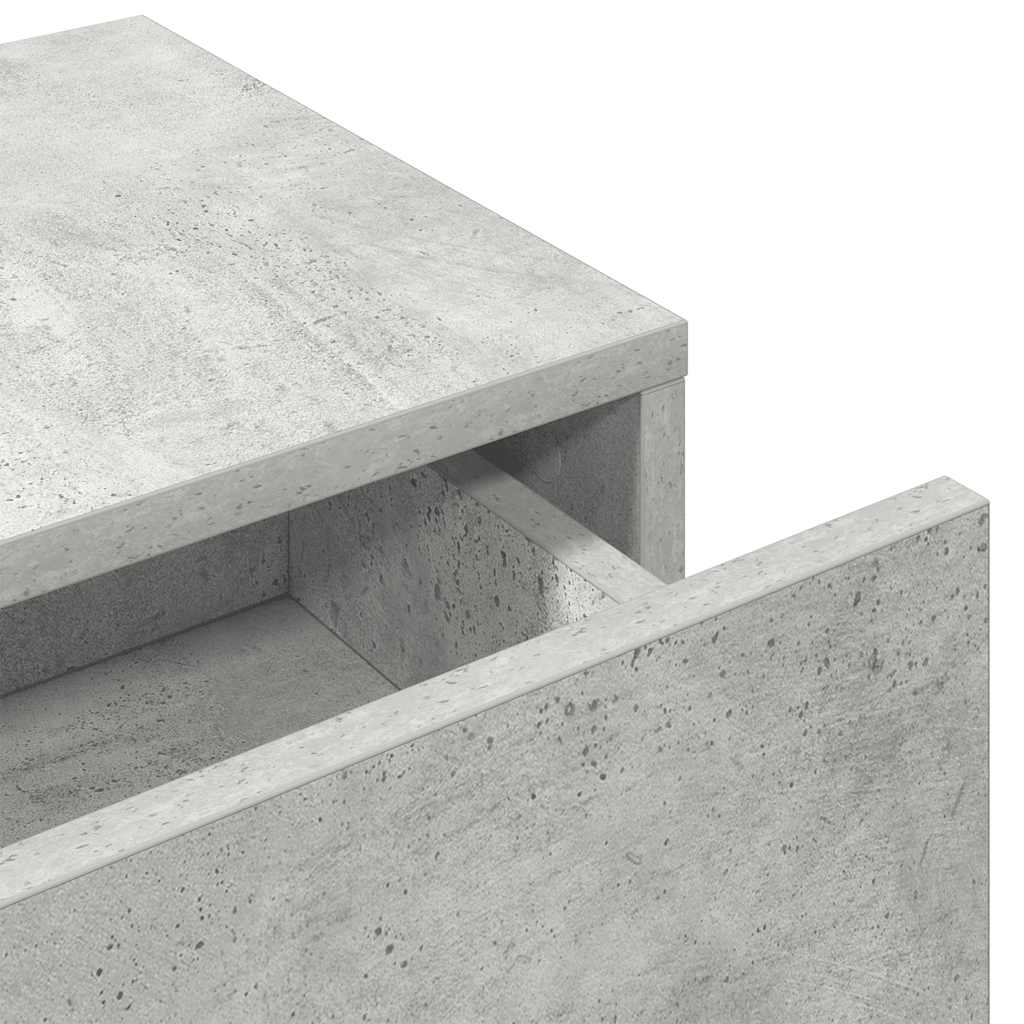 vidaXL Półka ścienna z szufladami, szarość betonu 80x33x17 cm