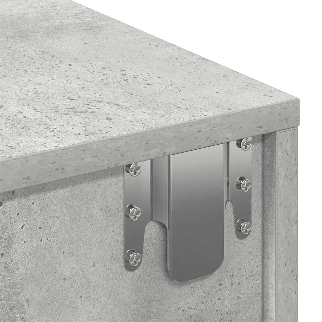 vidaXL Półka ścienna z szufladami, szarość betonu 80x33x17 cm