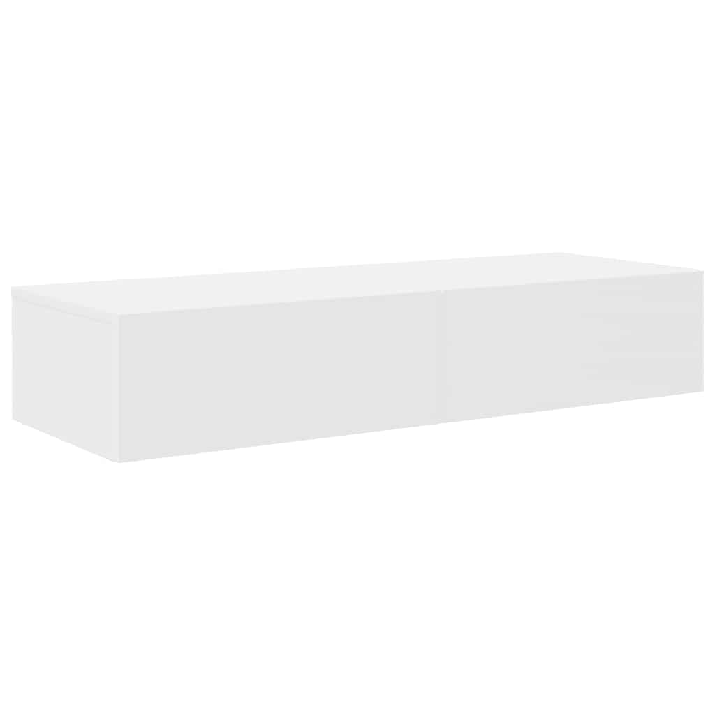 vidaXL Półka ścienna z szufladami, biała, 100x36x19 cm