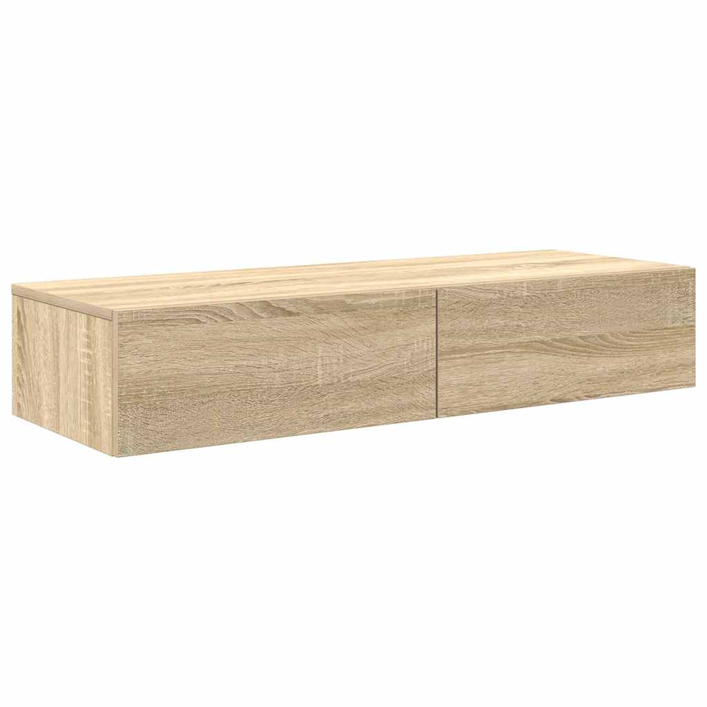 vidaXL Półka ścienna z szufladami, dąb sonoma, 100x36x19 cm