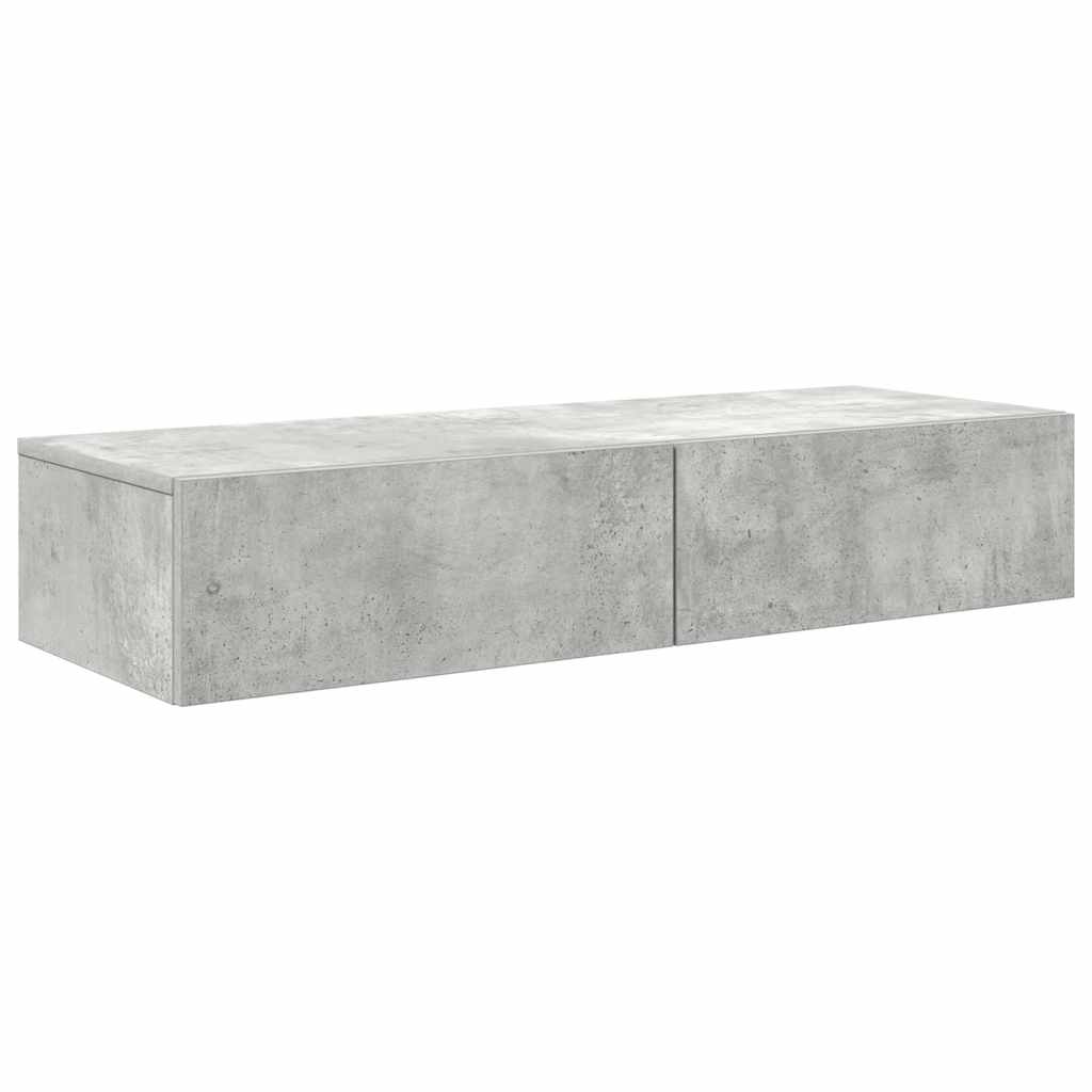 vidaXL Półka ścienna z szufladami, szarość betonu 100x36x19 cm