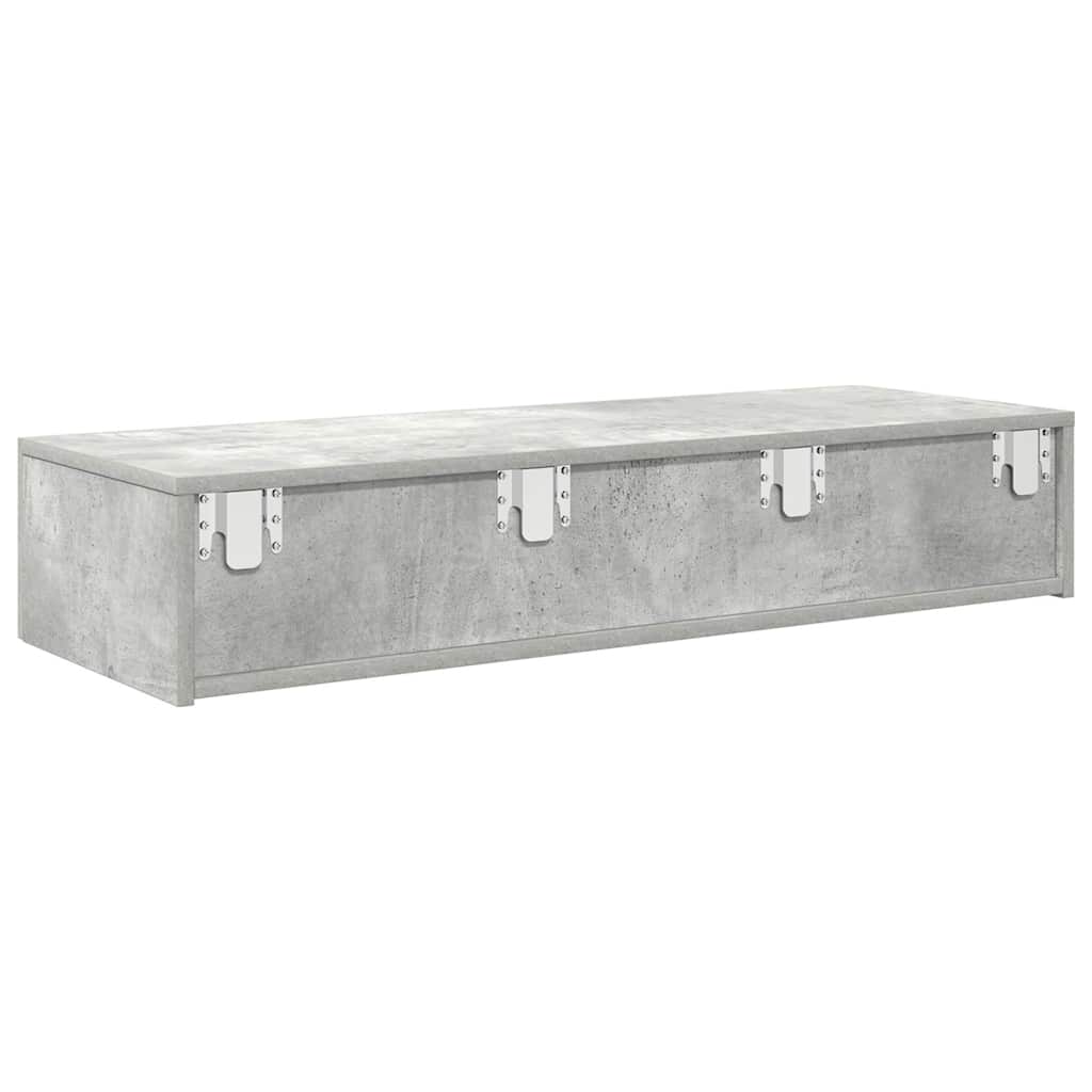 vidaXL Półka ścienna z szufladami, szarość betonu 100x36x19 cm
