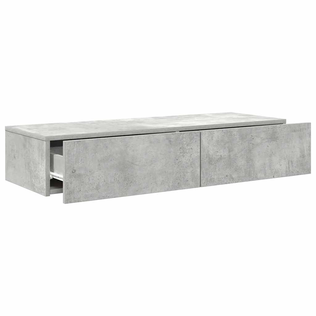 vidaXL Półka ścienna z szufladami, szarość betonu 100x36x19 cm