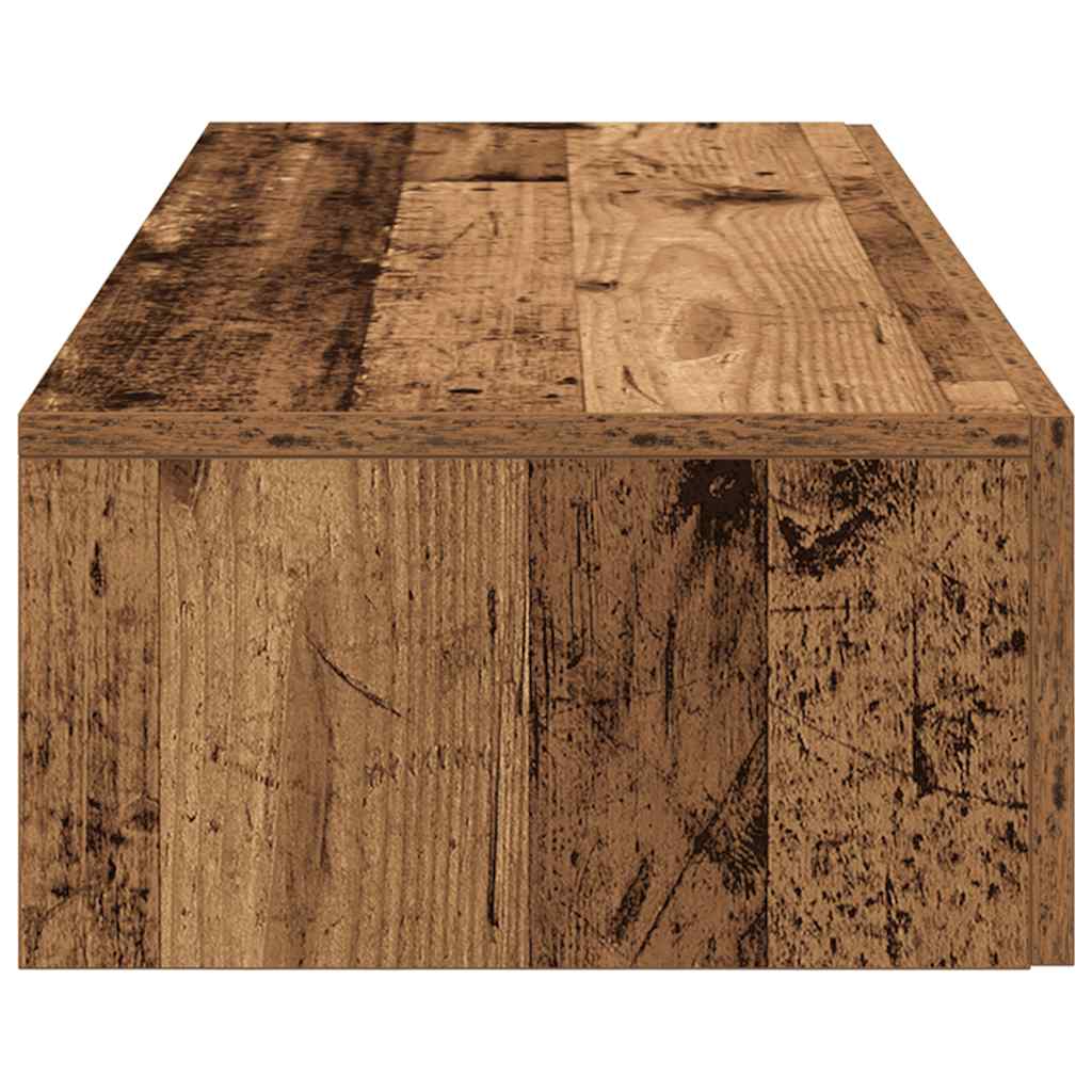 vidaXL Półka ścienna z szufladami, stare drewno, 100x36x19 cm