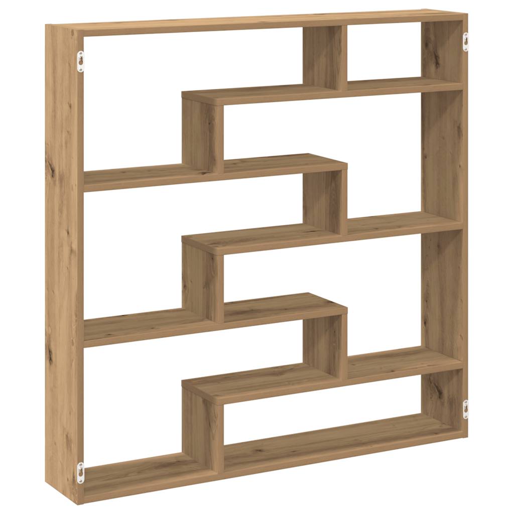vidaXL Półka ścienna kostka, 7 przegrodami, dąb artisian