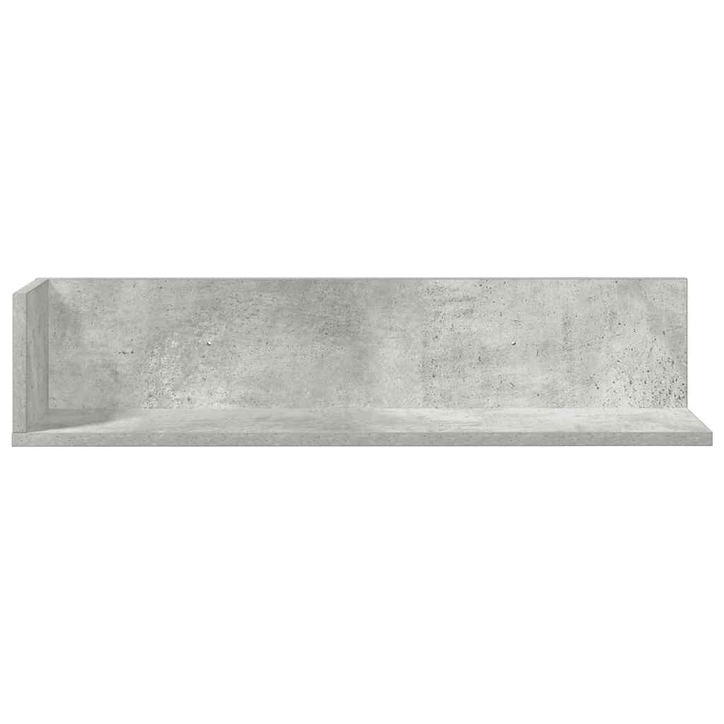 vidaXL Półki ścienne, 2 szt., szarość betonu, 75x16,5x16,5 cm