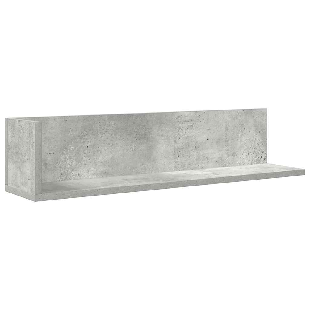 vidaXL Półki ścienne, 2 szt., szarość betonu, 75x16,5x16,5 cm