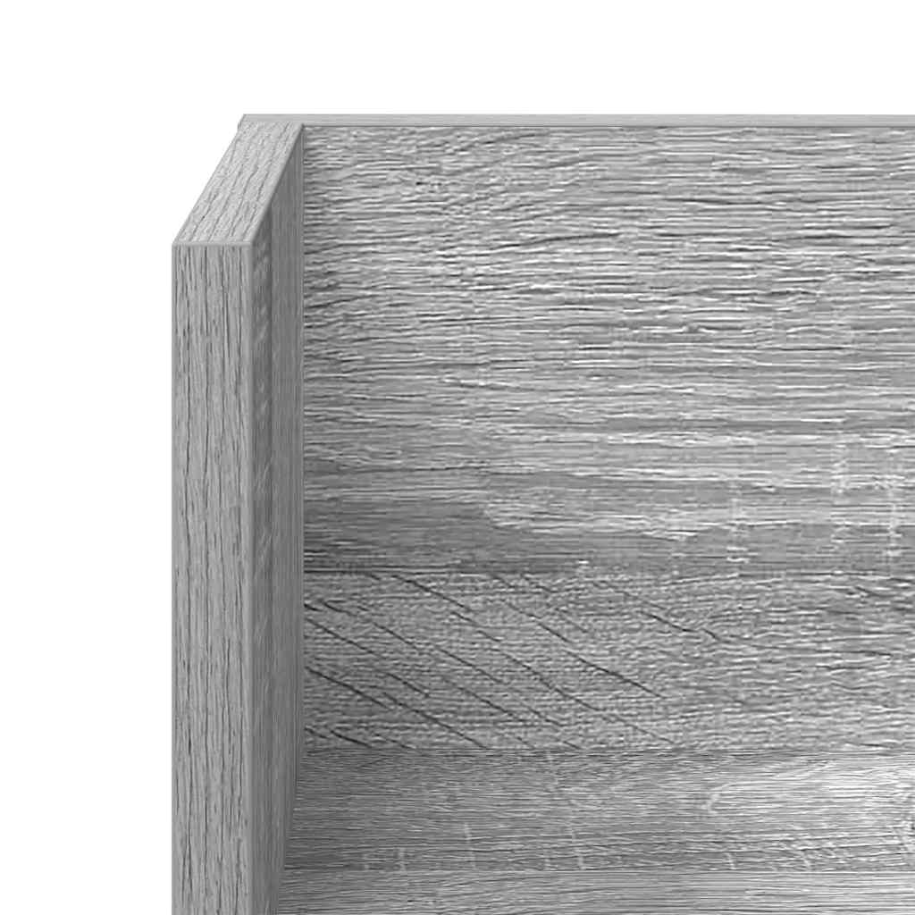 vidaXL Półki ścienne, 2 szt., szary dąb sonoma, 75x16,5x16,5 cm