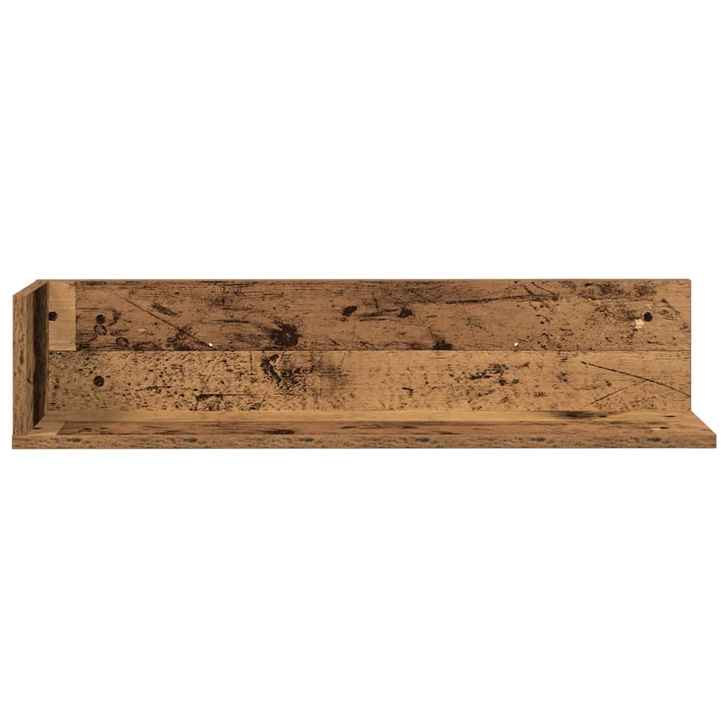 vidaXL Półki ścienne, 2 szt., stare drewno, 75x16,5x16,5 cm