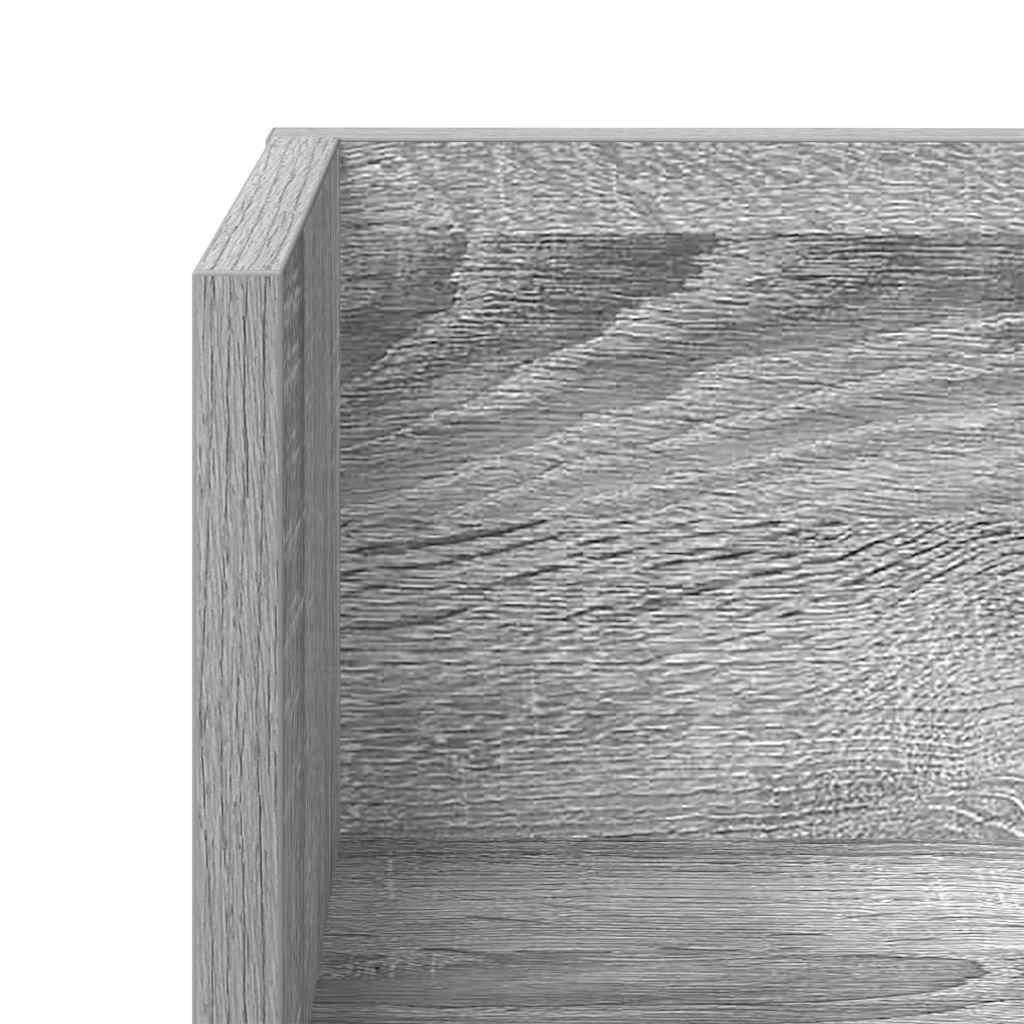 vidaXL Półki ścienne, 2 szt., szary dąb sonoma, 100x16,5x16,5 cm