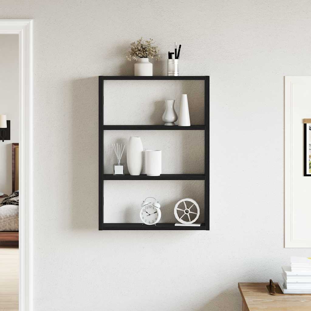 vidaXL Półka ścienna, czarna, 43x9x60 cm, materiał drewnopochodny