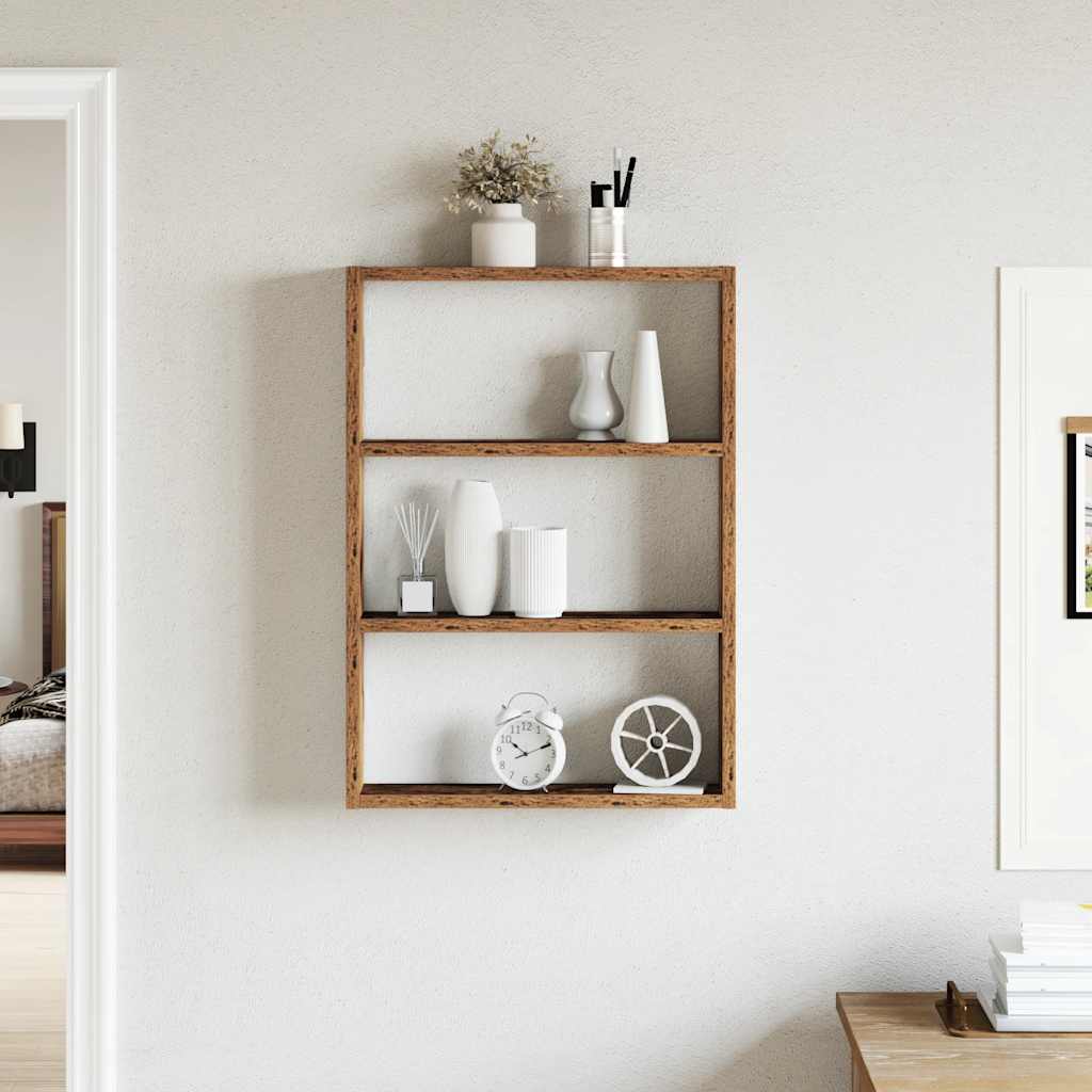 vidaXL Półka ścienna, stare drewno, 43x9x60cm, materiał drewnopochodny