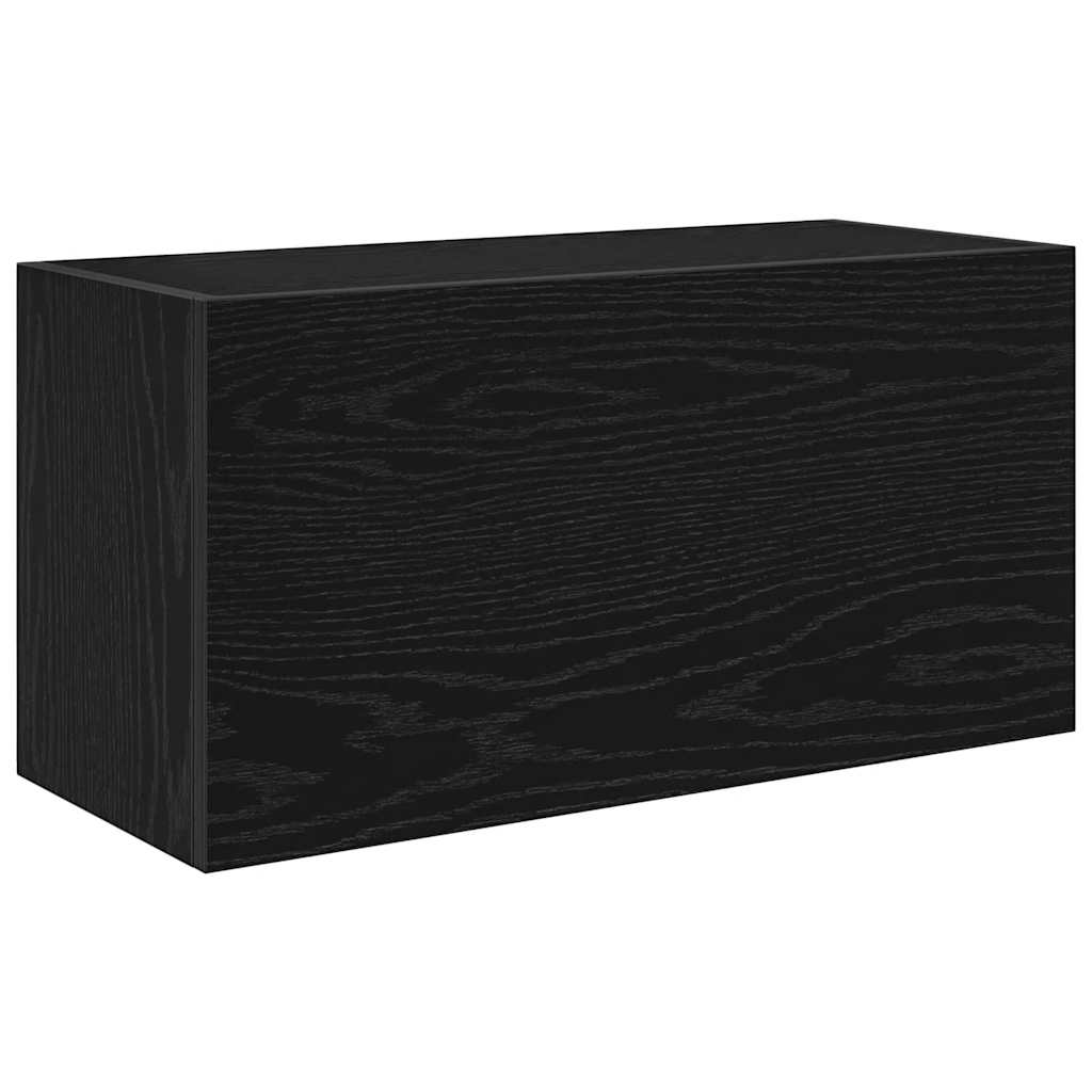 vidaXL Wisząca szafka łazienkowa, czarna, 60x25x30 cm