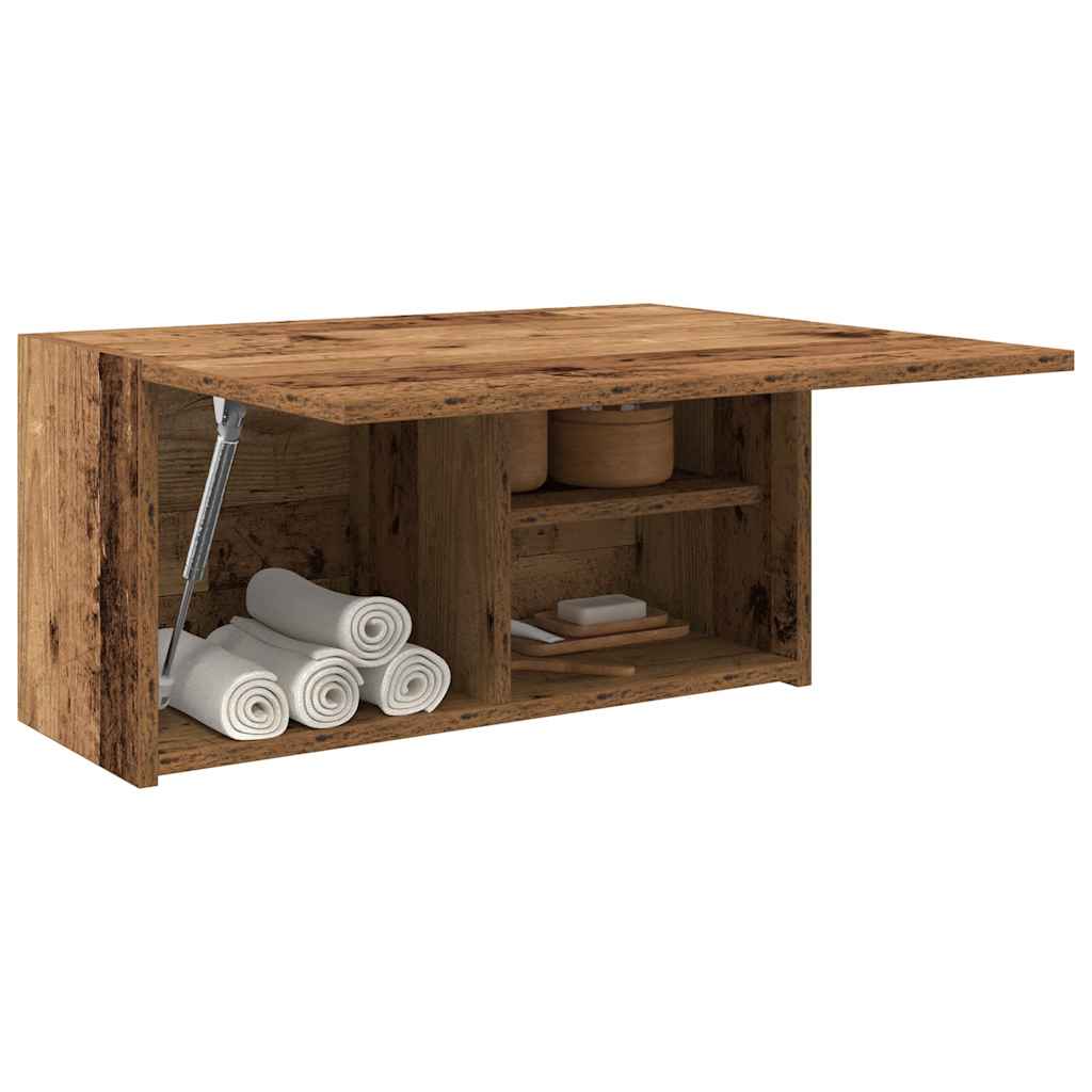 vidaXL Wisząca szafka łazienkowa, stare drewno, 60x25x30 cm