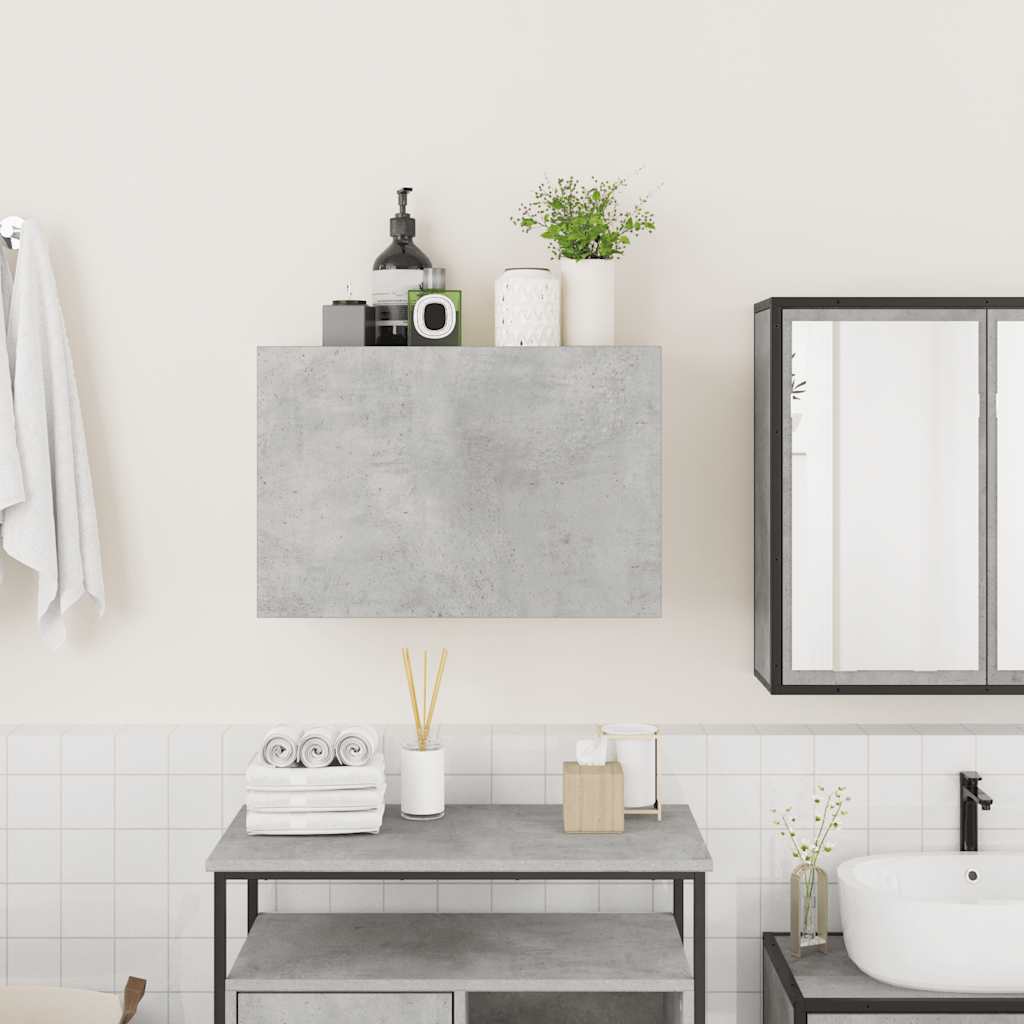 vidaXL Wisząca szafka łazienkowa, szarość betonu, 60x25x40 cm