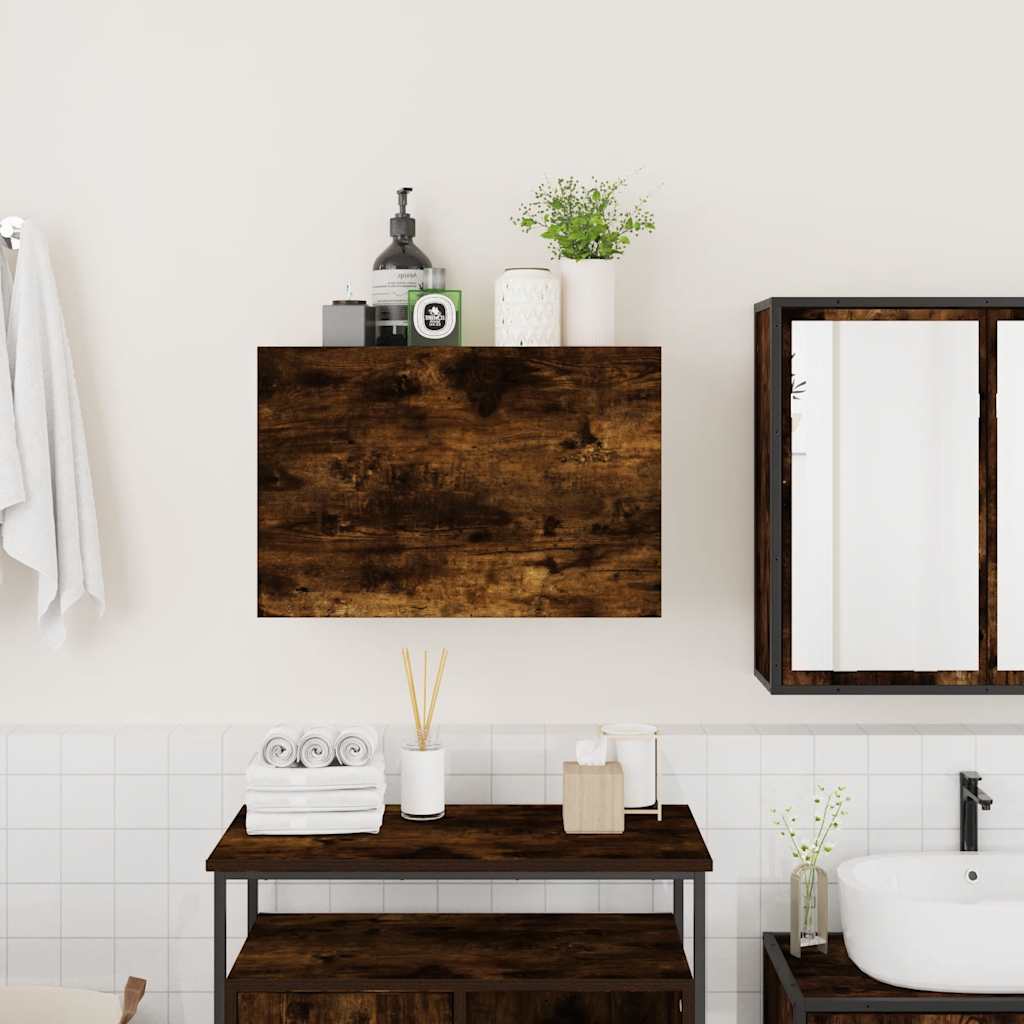 vidaXL Wisząca szafka łazienkowa, przydymiony dąb, 60x25x40 cm