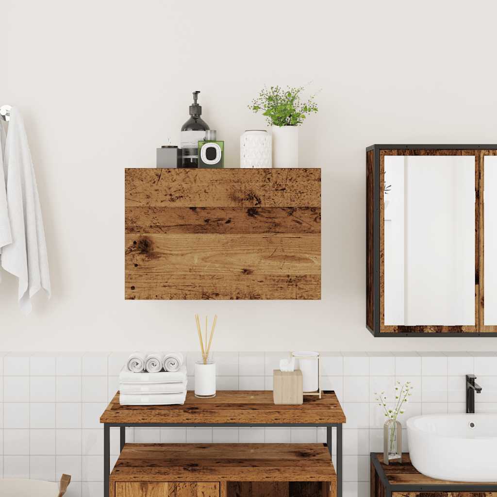 vidaXL Wisząca szafka łazienkowa, stare drewno, 60x25x40 cm
