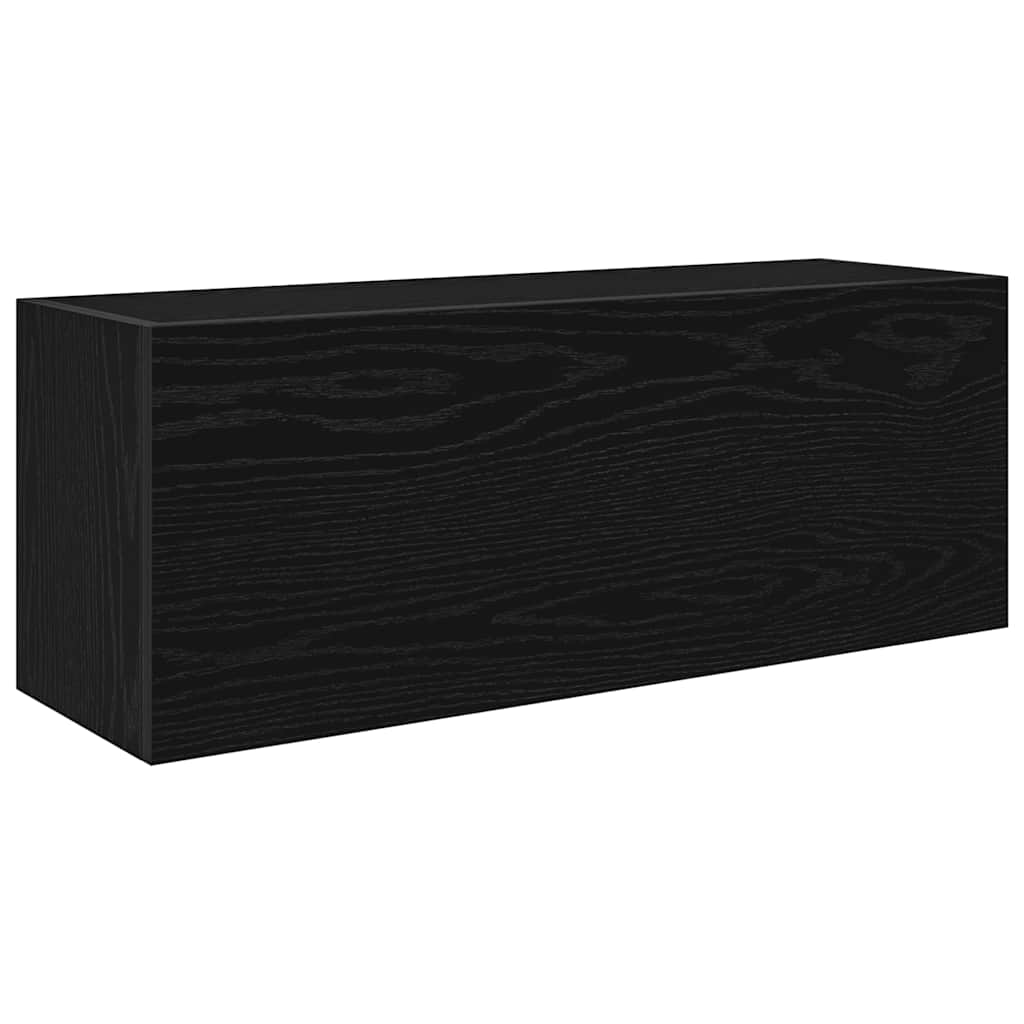 vidaXL Wisząca szafka łazienkowa, czarna, 80x25x30 cm