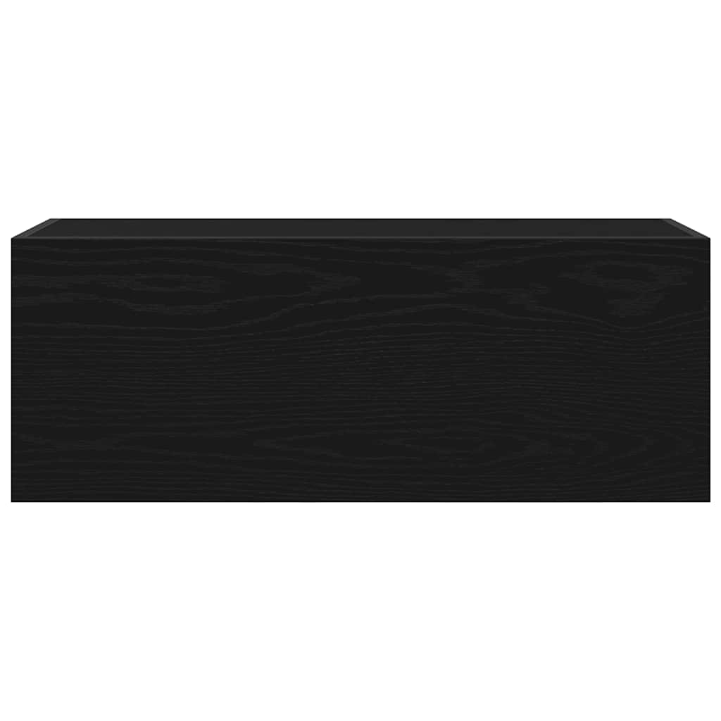 vidaXL Wisząca szafka łazienkowa, czarna, 80x25x30 cm