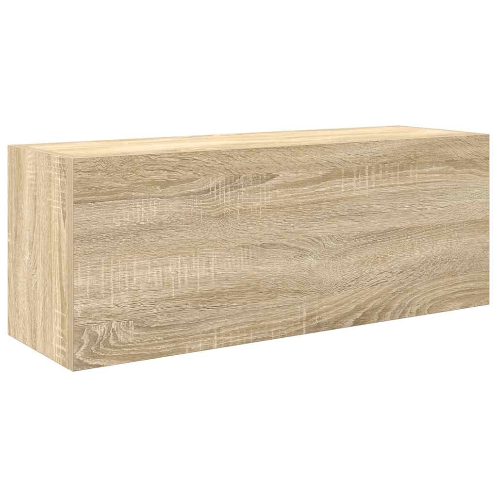 vidaXL Wisząca szafka łazienkowa, dąb sonoma, 80x25x30 cm