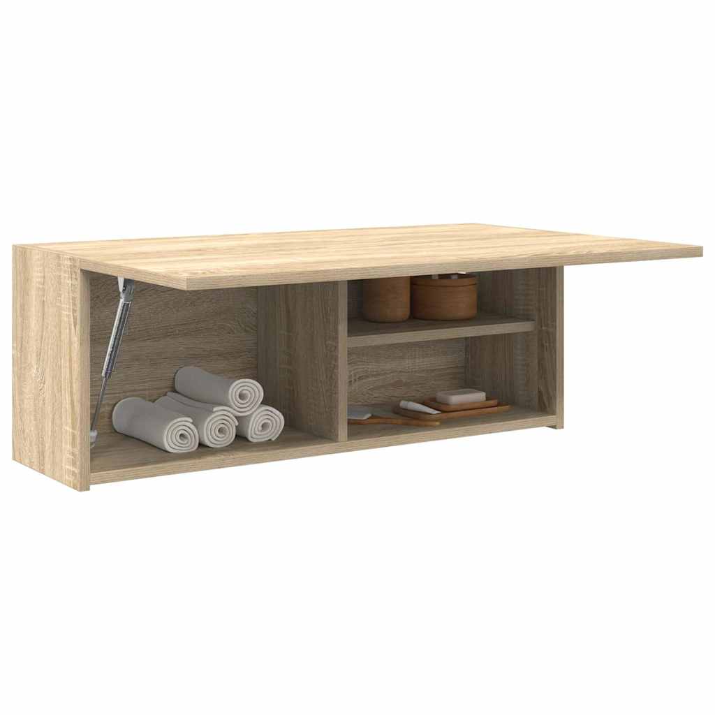 vidaXL Wisząca szafka łazienkowa, dąb sonoma, 80x25x30 cm