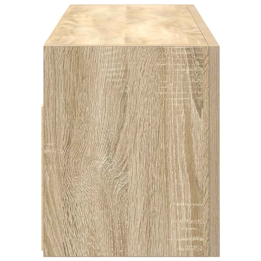 vidaXL Wisząca szafka łazienkowa, dąb sonoma, 80x25x30 cm