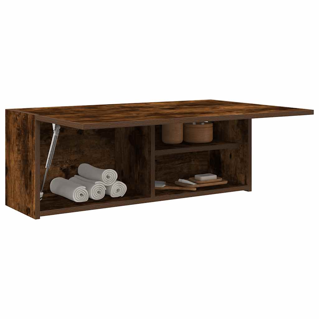 vidaXL Wisząca szafka łazienkowa, przydymiony dąb, 80x25x30 cm