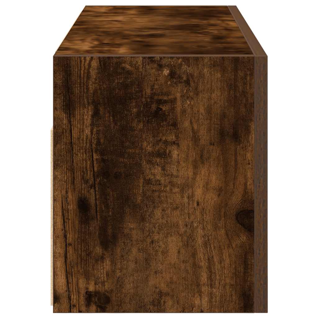 vidaXL Wisząca szafka łazienkowa, przydymiony dąb, 80x25x30 cm