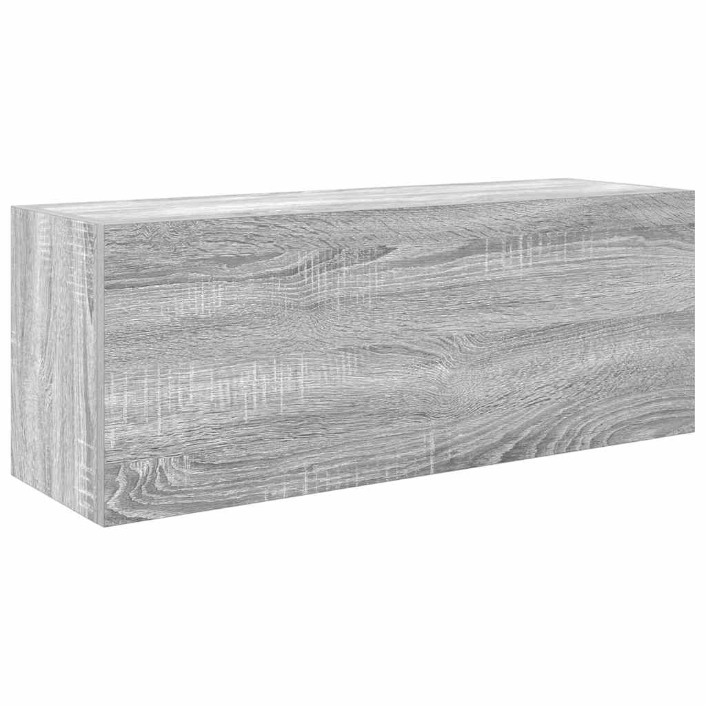vidaXL Wisząca szafka łazienkowa, szary dąb sonoma, 80x25x30 cm