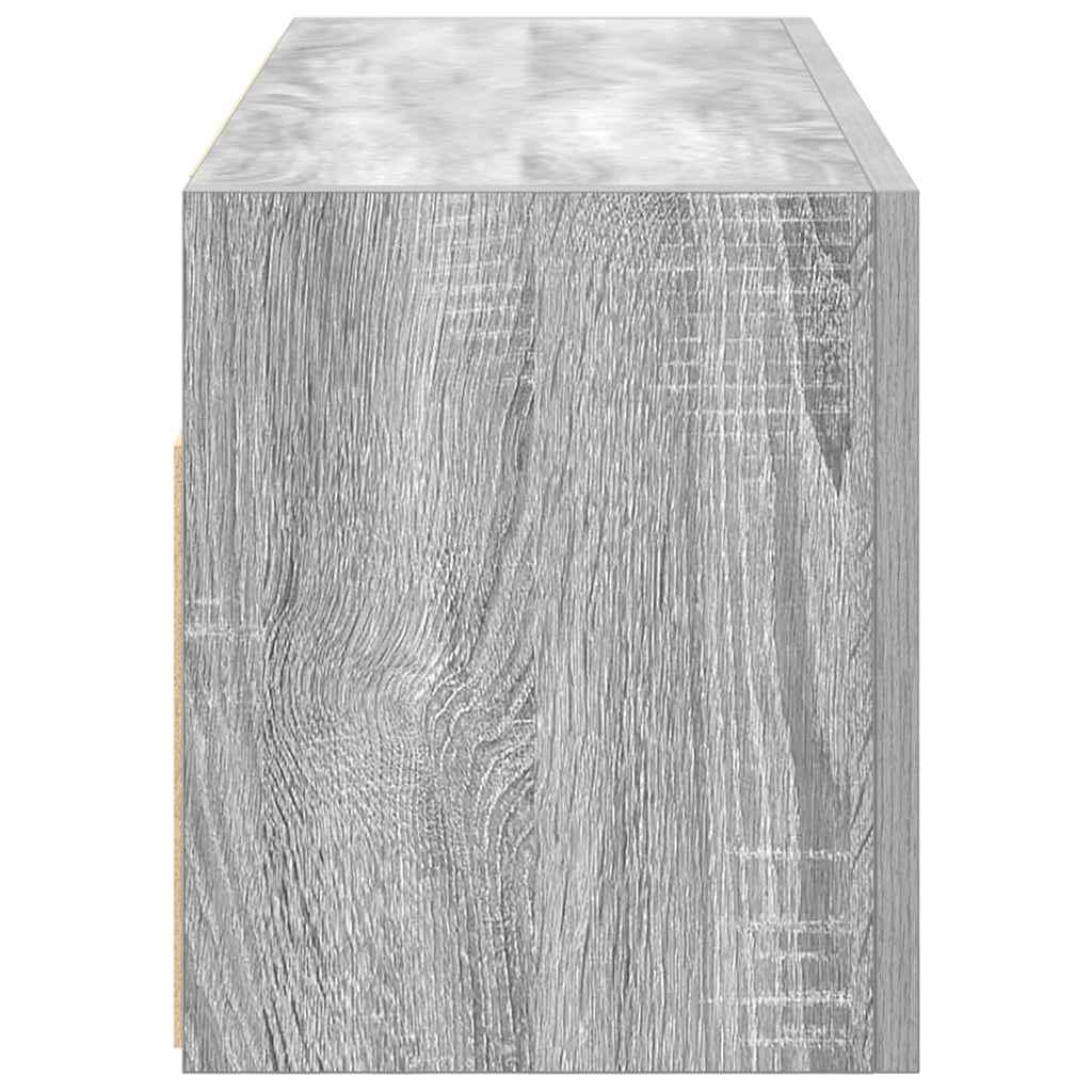 vidaXL Wisząca szafka łazienkowa, szary dąb sonoma, 80x25x30 cm