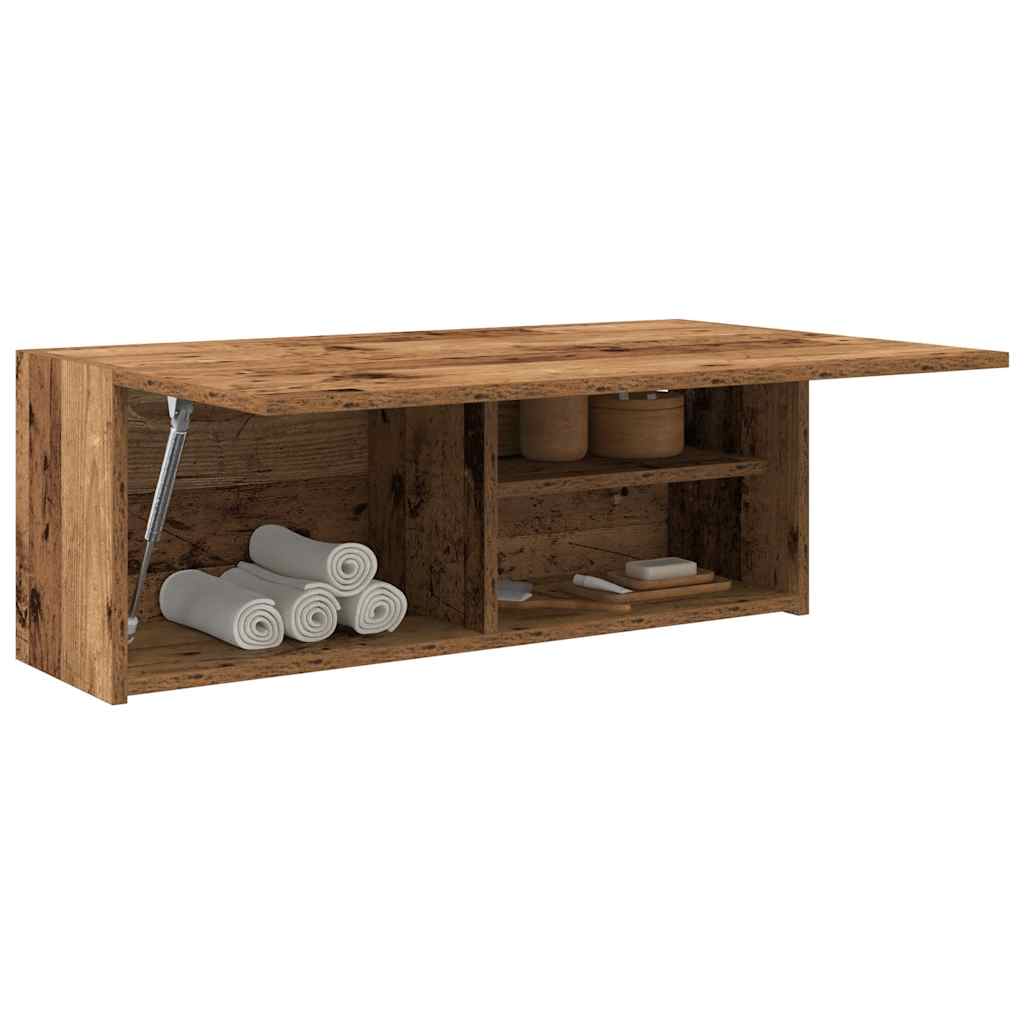 vidaXL Wisząca szafka łazienkowa, stare drewno, 80x25x30 cm