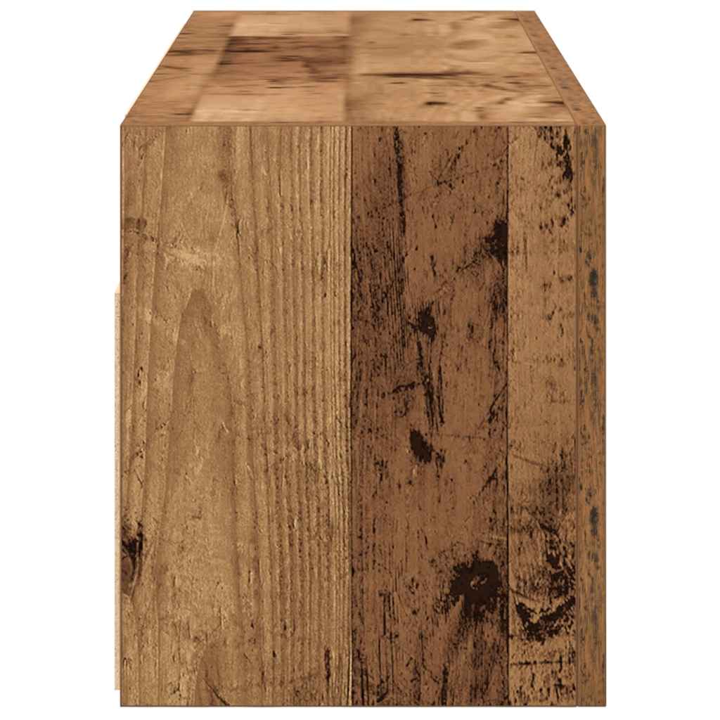 vidaXL Wisząca szafka łazienkowa, stare drewno, 80x25x30 cm