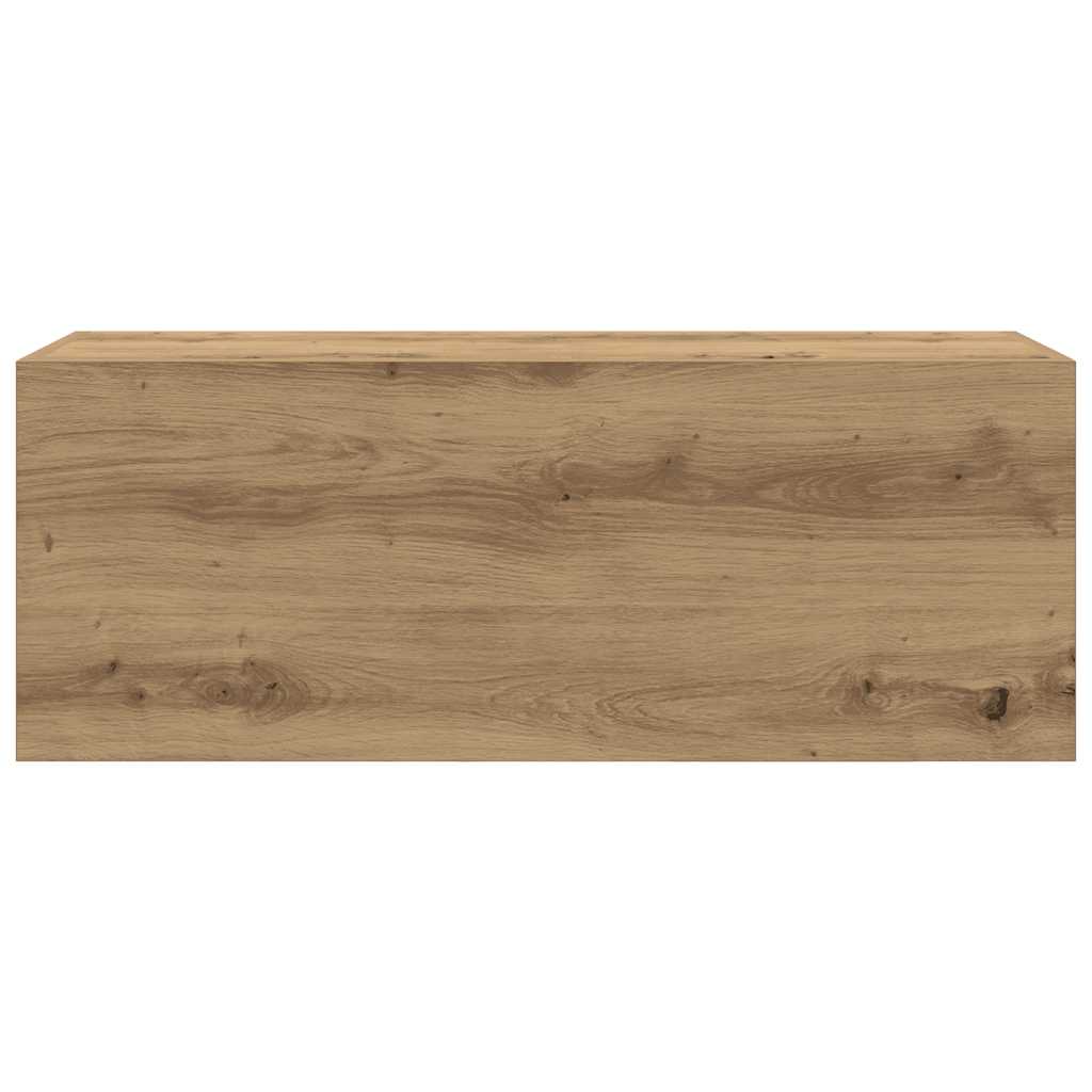 vidaXL Wisząca szafka łazienkowa, dąb artisan, 80x25x30 cm