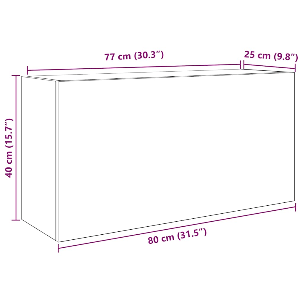 vidaXL Wisząca szafka łazienkowa, biała, 80x25x40 cm