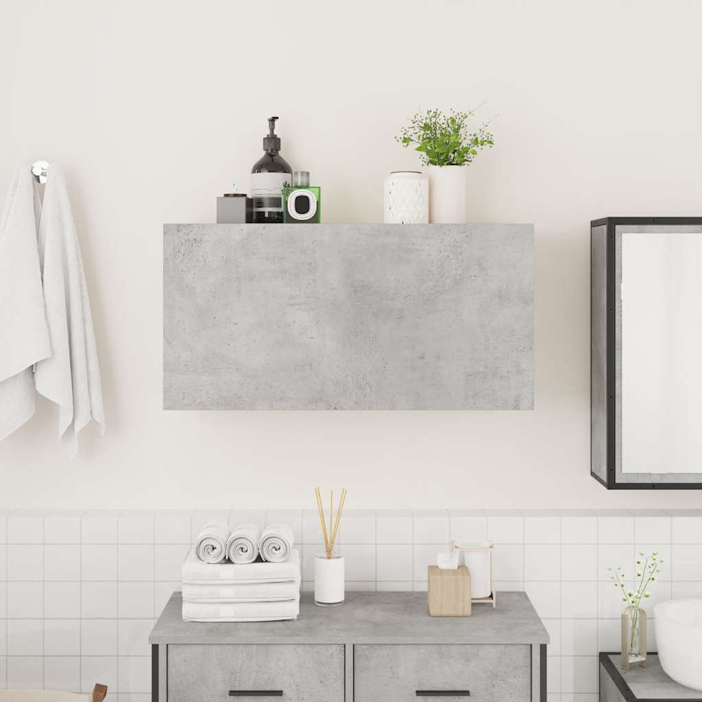 vidaXL Wisząca szafka łazienkowa, szarość betonu, 80x25x40 cm