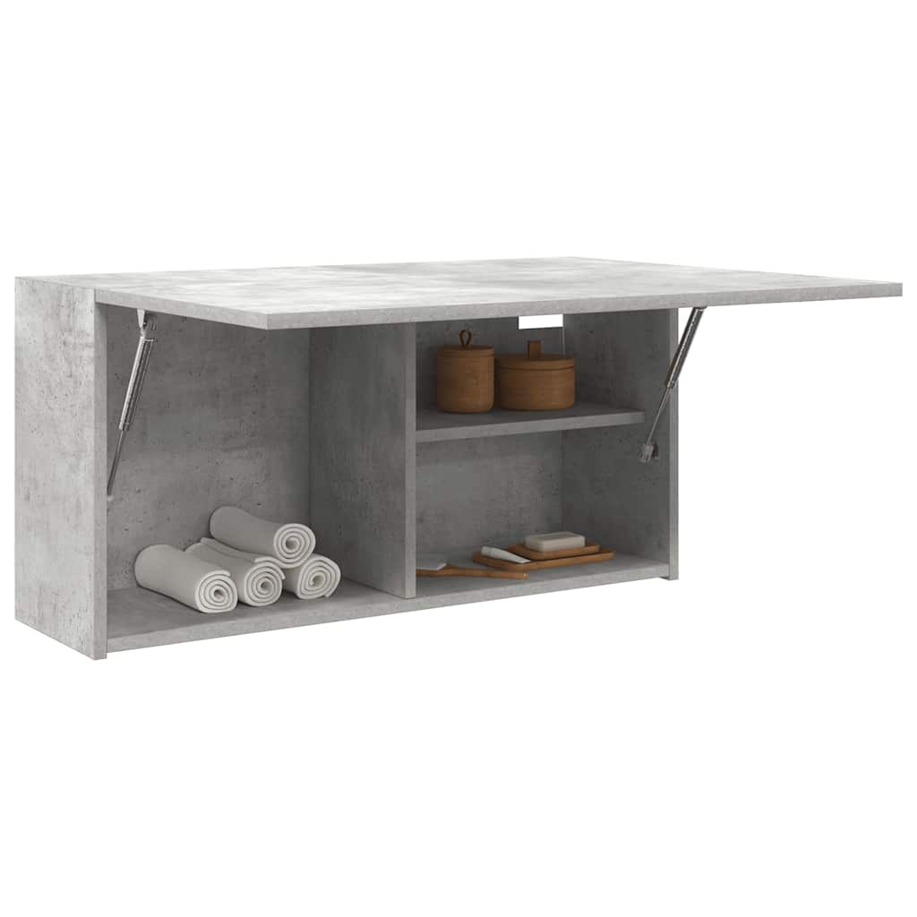vidaXL Wisząca szafka łazienkowa, szarość betonu, 80x25x40 cm