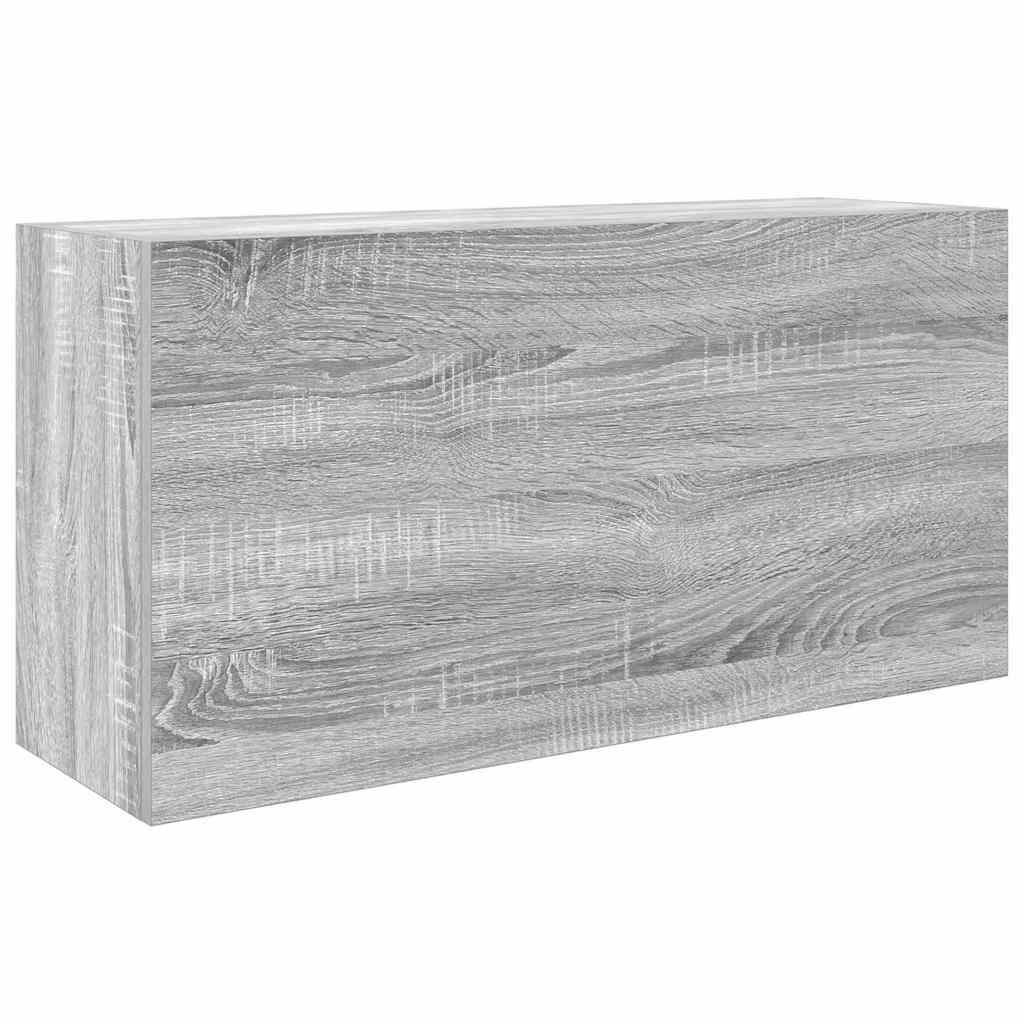 vidaXL Wisząca szafka łazienkowa, szary dąb sonoma, 80x25x40 cm